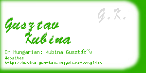 gusztav kubina business card